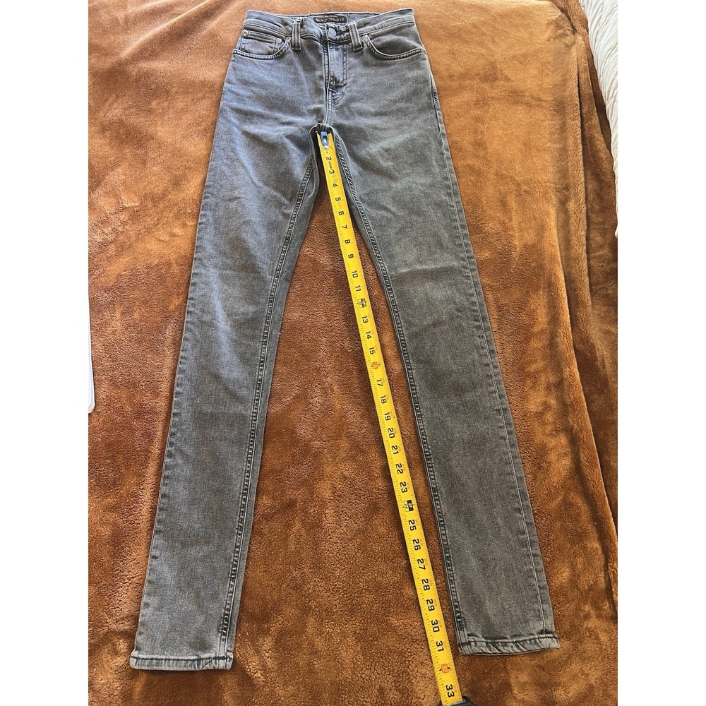 Nudie Women's Gray Skinny Jeans 100% Organic Cotton 25x34 See Measurements